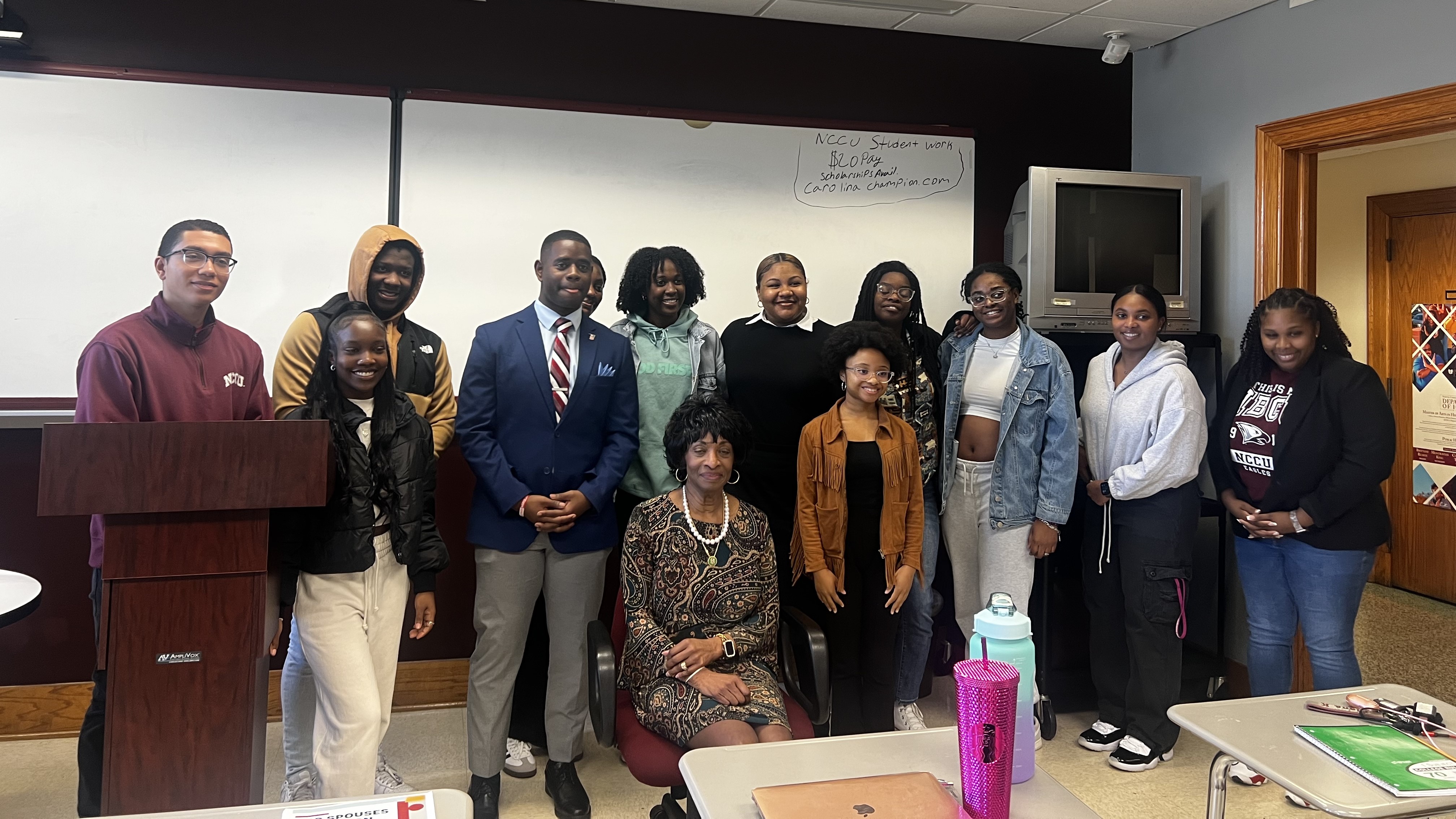 NCCU YPA members visit with Rep. Foushee