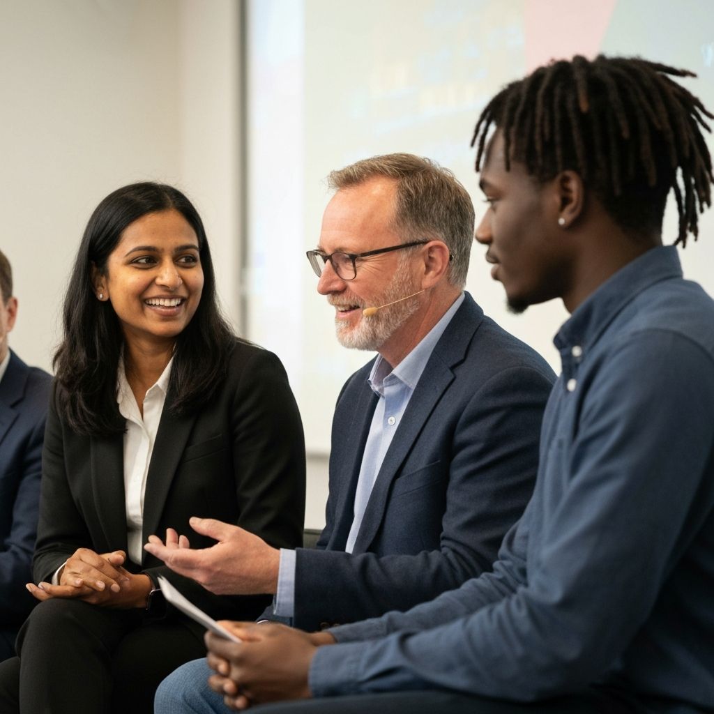 A YPA student in conversation with policy experts