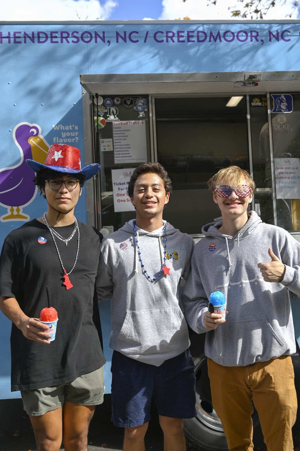 YPA members at campus engagement event with snow cones